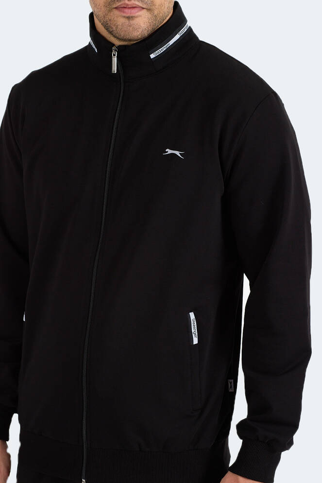 Slazenger FROZEN Erkek Dik Yaka Fermuarlı Siyah Eşofman Takımı