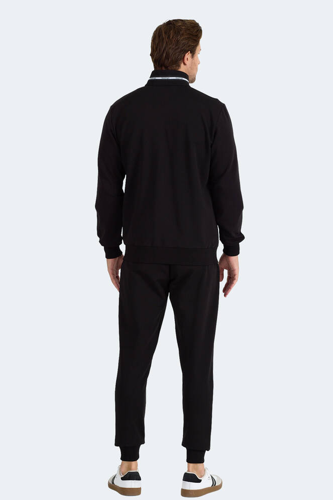 Slazenger FROZEN Erkek Dik Yaka Fermuarlı Siyah Eşofman Takımı