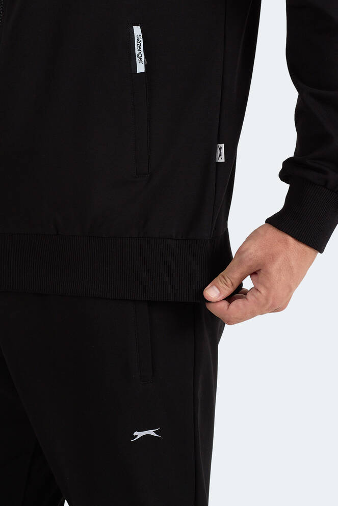 Slazenger FROZEN Erkek Dik Yaka Fermuarlı Siyah Eşofman Takımı