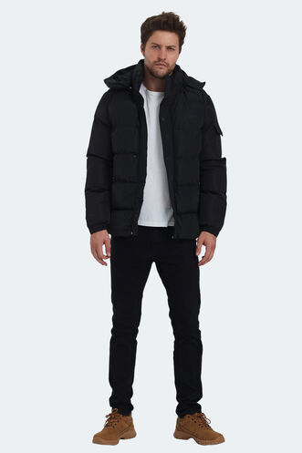 Slazenger GALAL Erkek Mont & Ceket Siyah - Thumbnail