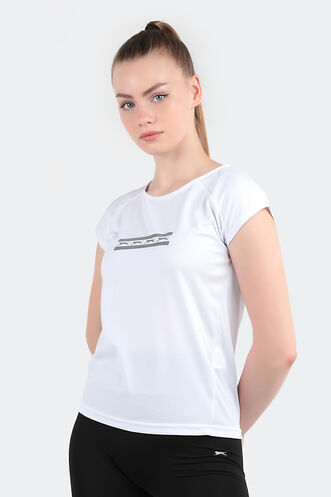 Slazenger GANIX Kadın Beyaz Tişört - Thumbnail