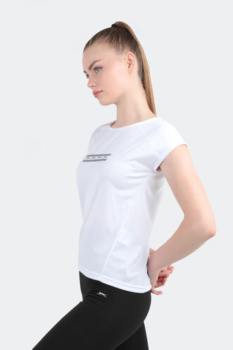 Slazenger GANIX Kadın Beyaz Tişört - Thumbnail