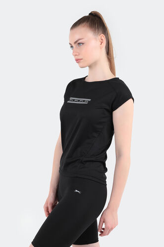 Slazenger GANIX Kadın Siyah Tişört - Thumbnail