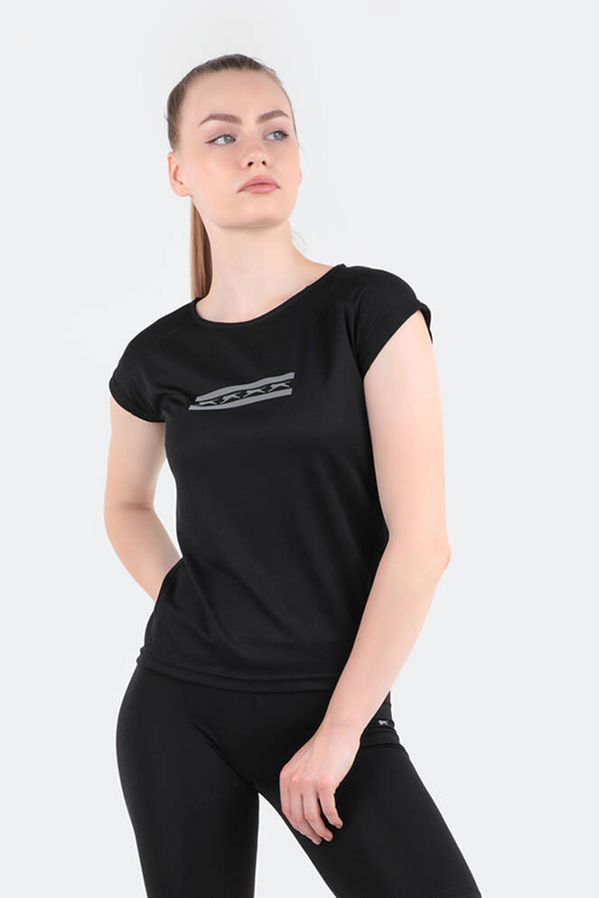 Slazenger GANIX Kadın Siyah Tişört