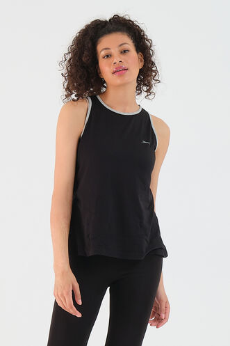 Slazenger - Slazenger GAZ Kadın Kolsuz Siyah Tişört