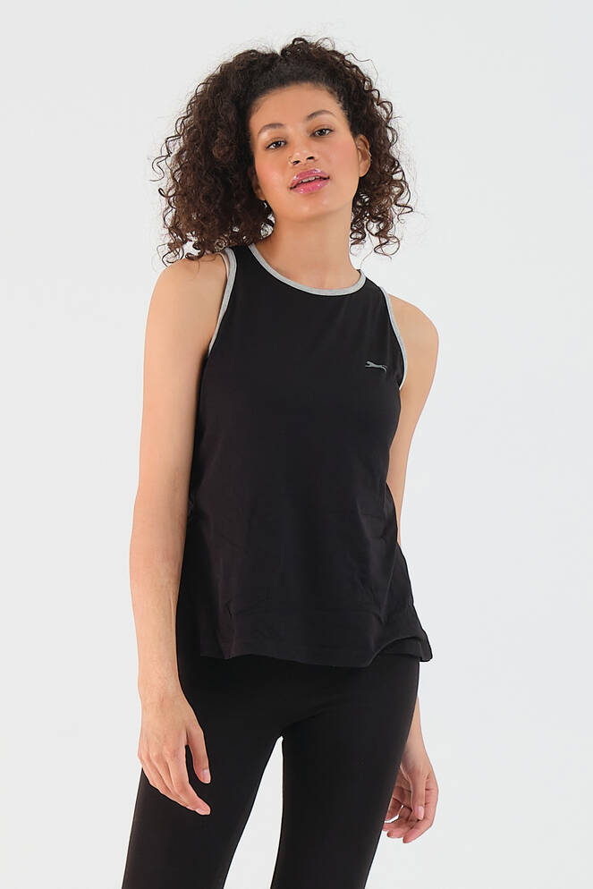 Slazenger GAZ Kadın Kolsuz Siyah Tişört