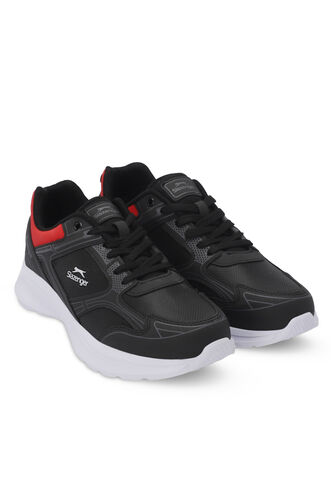 Slazenger GIMA Erkek Sneaker Ayakkabıları Siyah - Kırmızı - Thumbnail