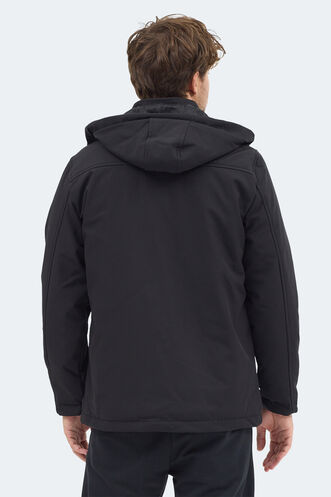 Slazenger GLEAM Erkek Kapüşonlu Siyah Mont & Kaban - Thumbnail