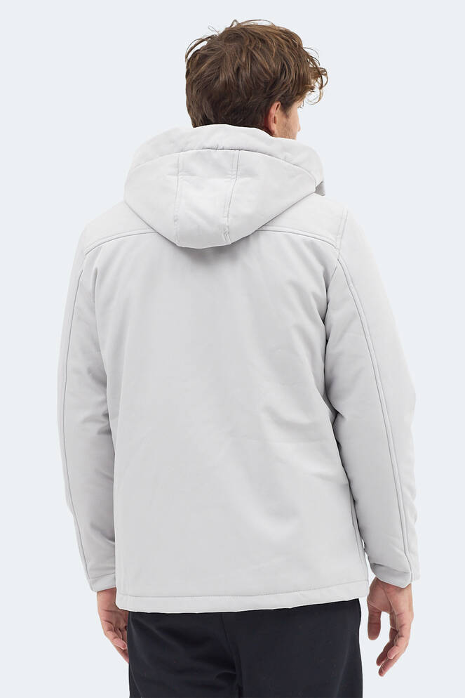 Slazenger GLEAM Erkek Kapüşonlu Taş Gri Mont & Kaban