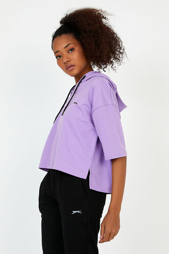 Slazenger GOLYAT Kadın Sweatshirt Lila - Thumbnail