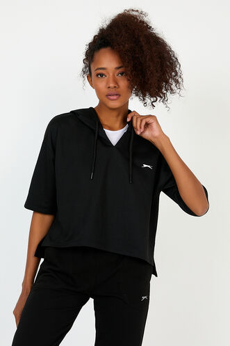Slazenger GOLYAT Kadın Sweatshirt Siyah - Thumbnail
