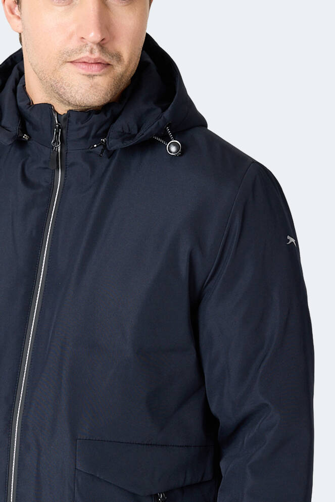 Slazenger GRAVEL Erkek Kapüşonlu Lacivert Mont & Kaban