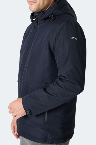 Slazenger GRAVEL Erkek Kapüşonlu Lacivert Mont & Kaban - Thumbnail