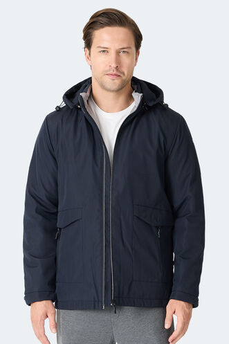 Slazenger - Slazenger GRAVEL Erkek Kapüşonlu Lacivert Mont & Kaban