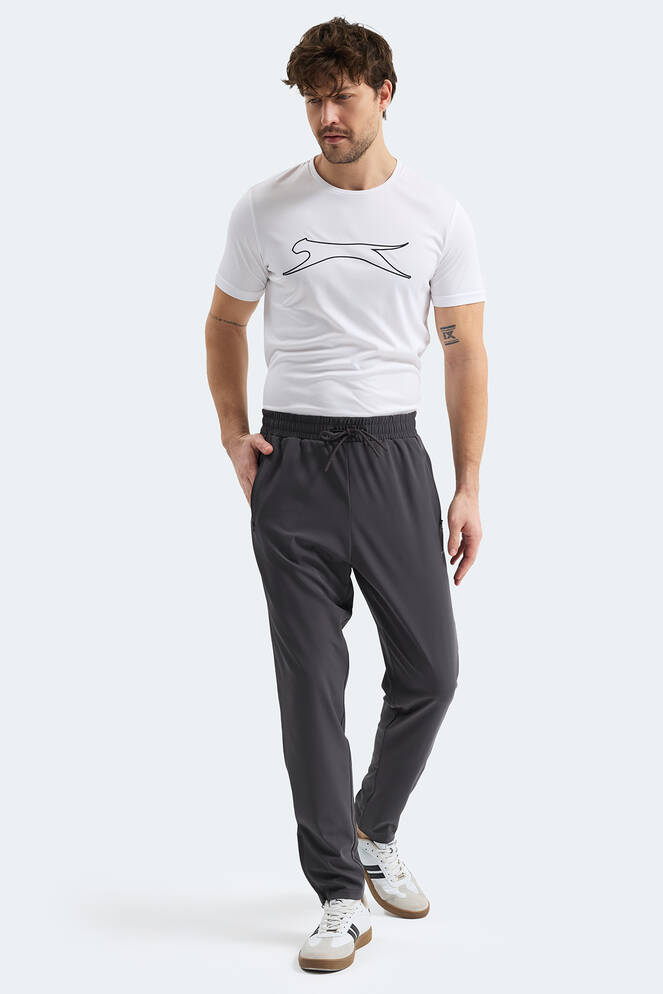 Slazenger GRIET Erkek Fermuar Cepli Koyu Gri Eşofman Altı