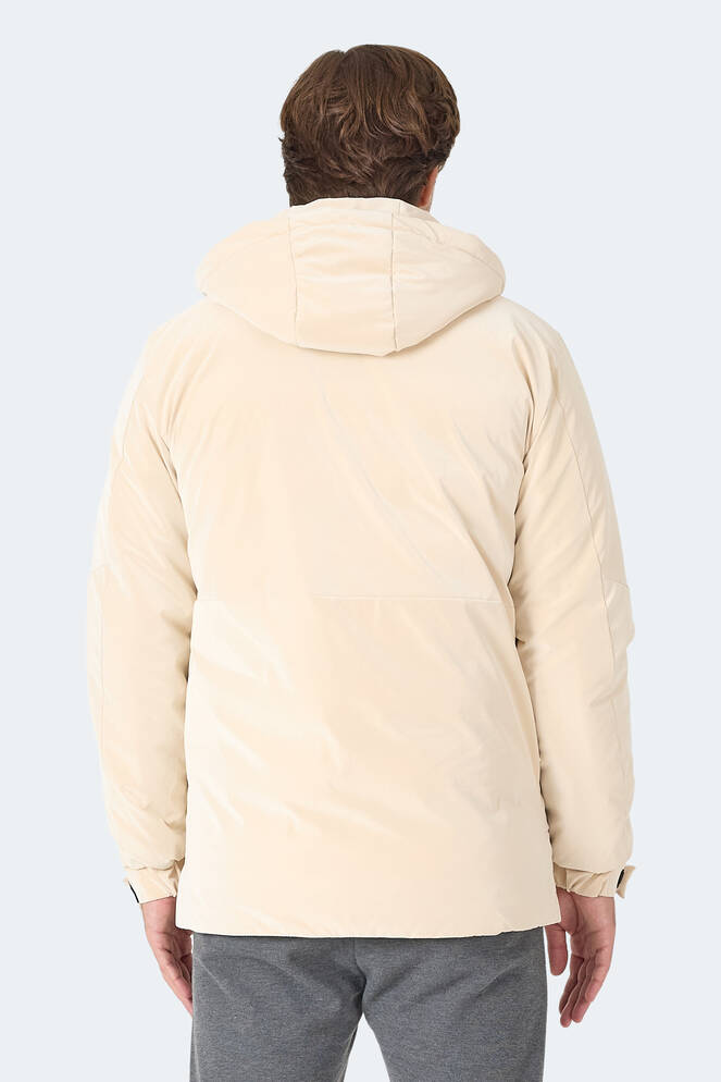 Slazenger GRIM Erkek Çıkarılabilir Kapüşonlu Bej Mont & Kaban