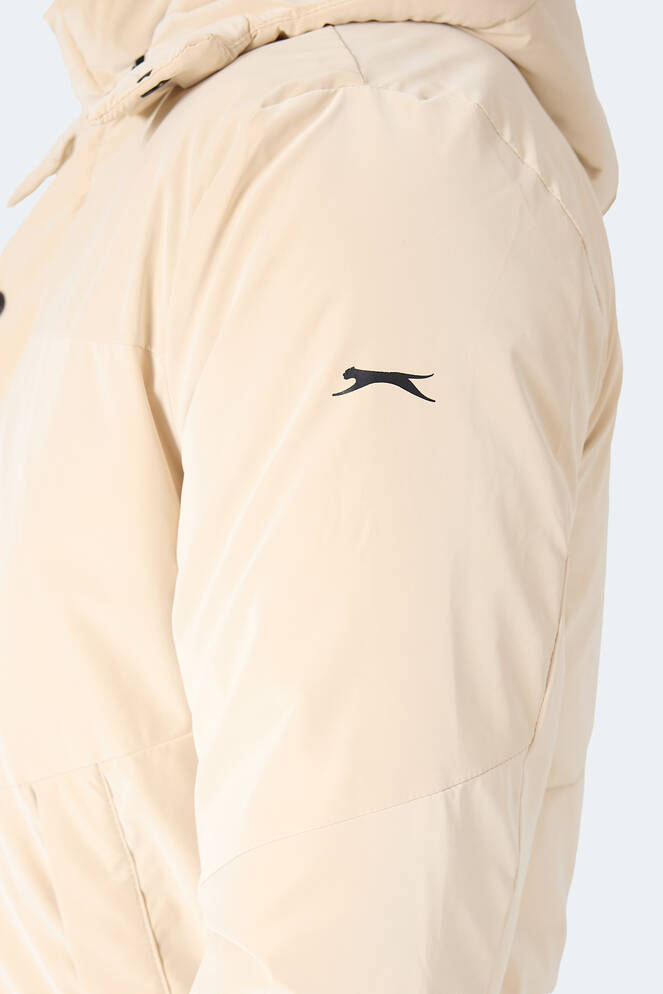 Slazenger GRIM Erkek Çıkarılabilir Kapüşonlu Bej Mont & Kaban