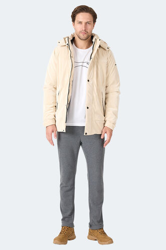 Slazenger GRIM Erkek Çıkarılabilir Kapüşonlu Bej Mont & Kaban - Thumbnail