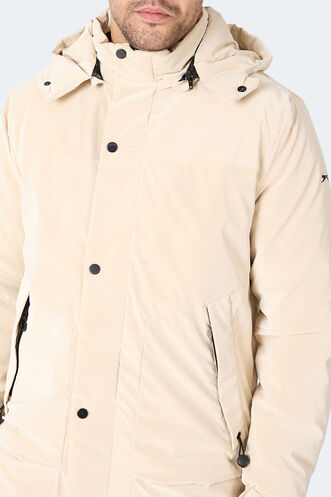 Slazenger GRIM Erkek Çıkarılabilir Kapüşonlu Bej Mont & Kaban - Thumbnail