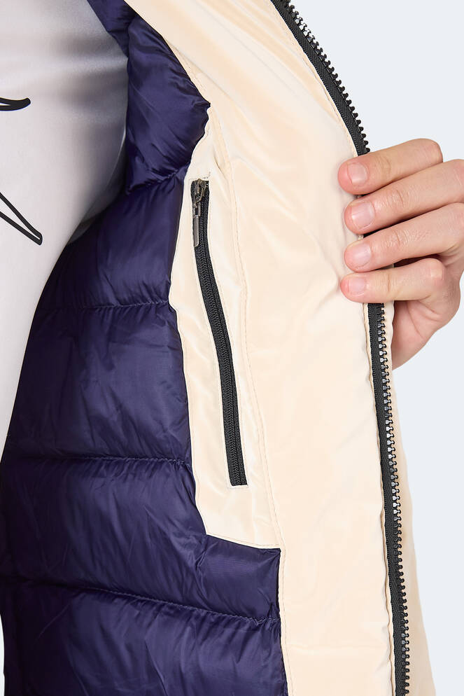 Slazenger GRIM Erkek Çıkarılabilir Kapüşonlu Bej Mont & Kaban