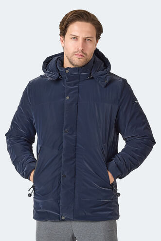 Slazenger GRIM Erkek Çıkarılabilir Kapüşonlu Lacivert Mont & Kaban - Thumbnail