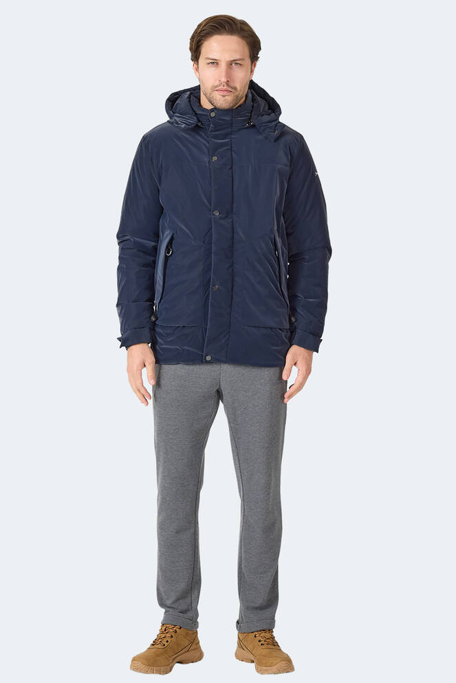 Slazenger GRIM Erkek Çıkarılabilir Kapüşonlu Lacivert Mont & Kaban