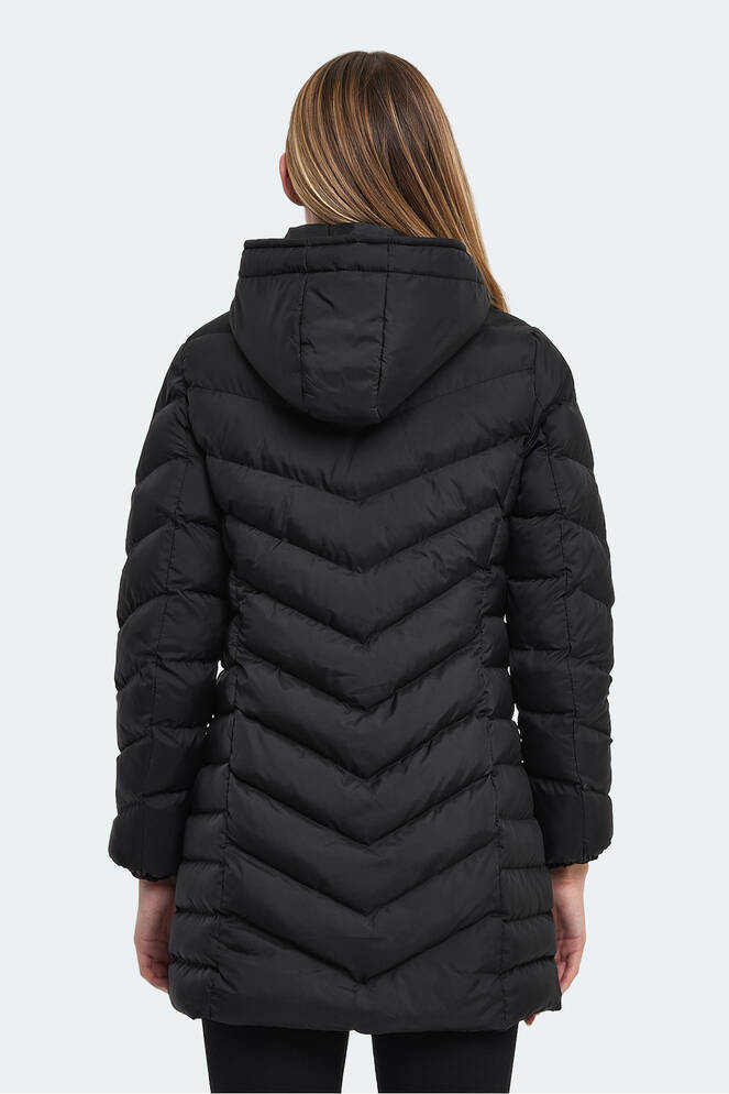 Slazenger GWEN Kadın Kapüşonlu Şişme Siyah Mont & Kaban