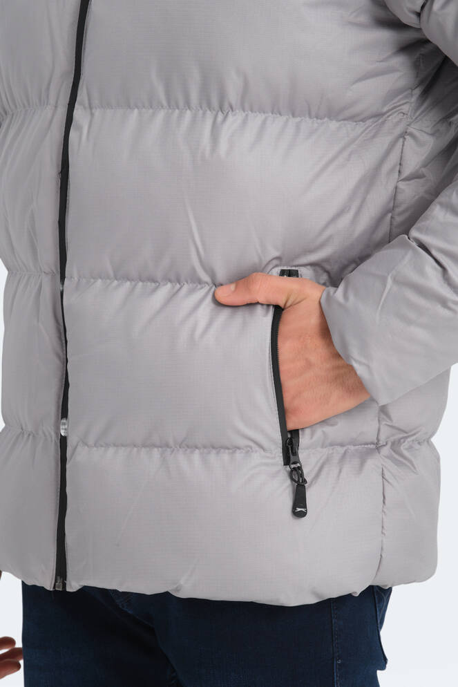 Slazenger HAMA IN Erkek Şişme Gri Mont & Kaban