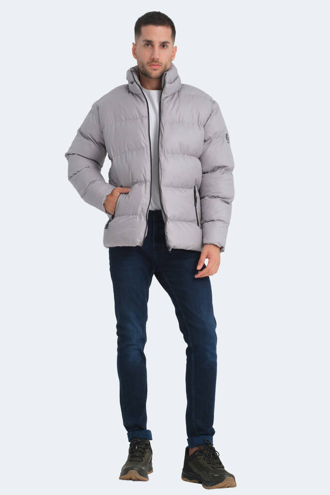 Slazenger HAMA IN Erkek Şişme Gri Mont & Kaban