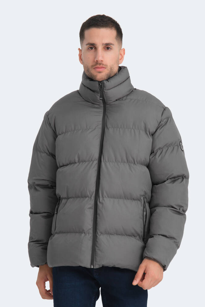 Slazenger HAMA IN Erkek Şişme Koyu Gri Mont & Kaban