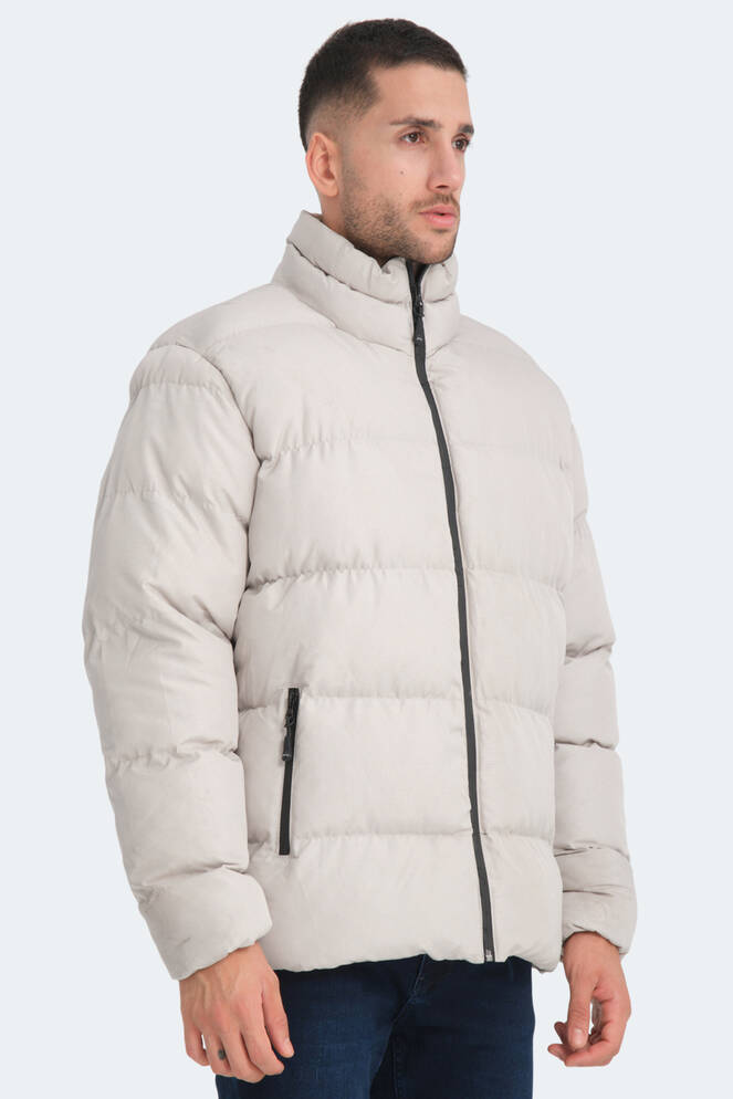 Slazenger HAMA IN Erkek Şişme Taş Gri Mont & Kaban