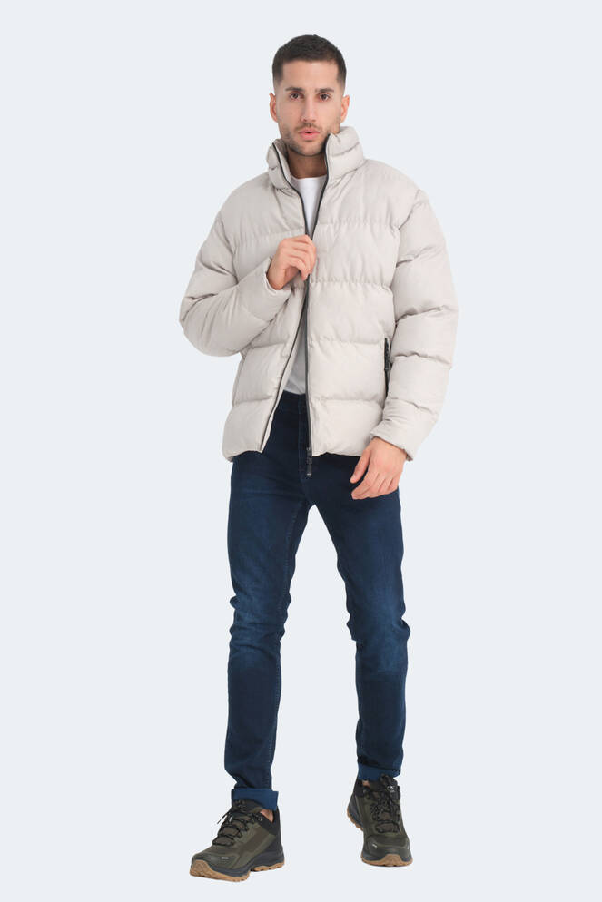 Slazenger HAMA IN Erkek Şişme Taş Gri Mont & Kaban