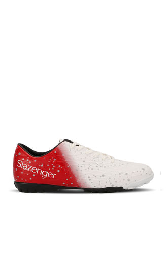 Slazenger - Slazenger HANIA HS Futbol Erkek Çocuk Halı Saha Ayakkabı Beyaz - Kırmızı