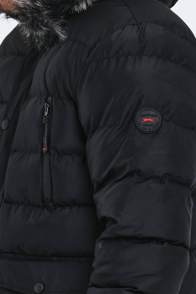 Slazenger HARDMAN IN Erkek Kapüşonlu Şişme Siyah Mont & Kaban