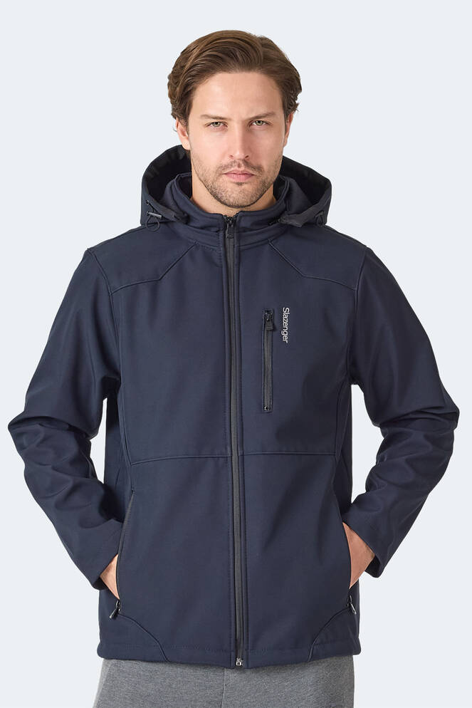 Slazenger HARMONIC Erkek Kapüşonlu Fermuarlı Lacivert Mont & Kaban