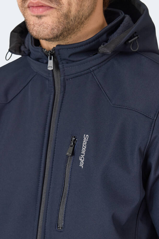 Slazenger HARMONIC Erkek Kapüşonlu Fermuarlı Lacivert Mont & Kaban