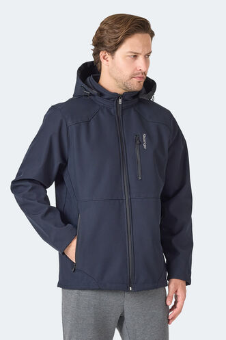 Slazenger HARMONIC Erkek Kapüşonlu Fermuarlı Lacivert Mont & Kaban - Thumbnail