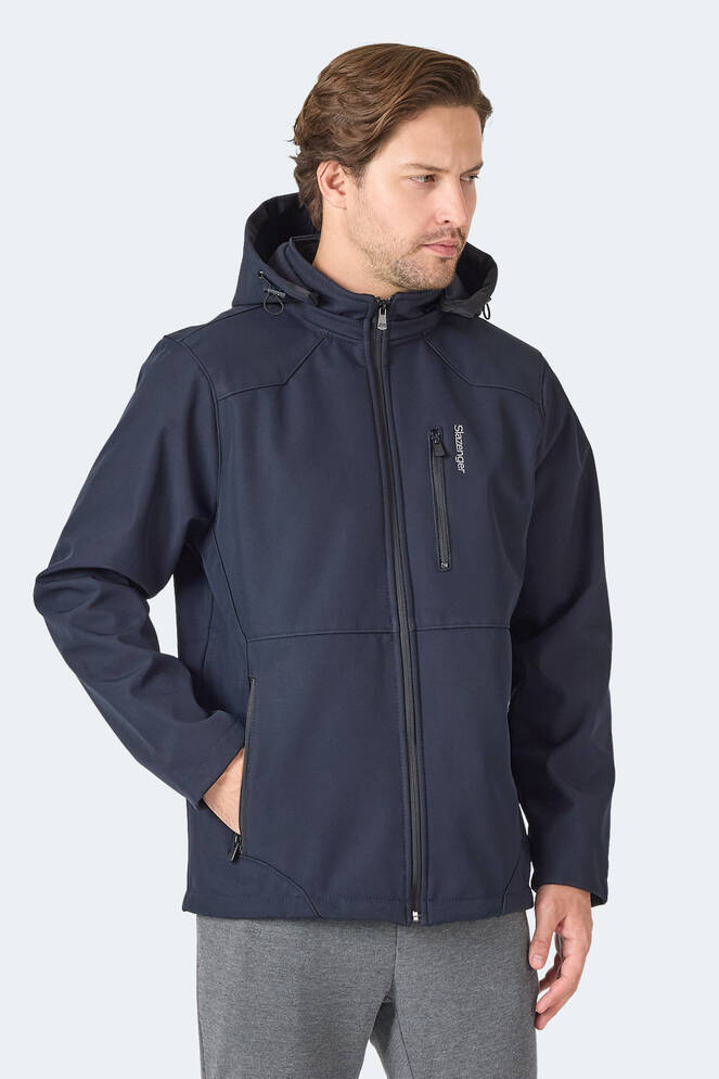 Slazenger HARMONIC Erkek Kapüşonlu Fermuarlı Lacivert Mont & Kaban