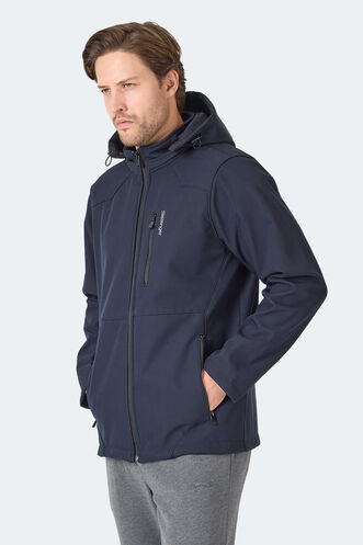 Slazenger HARMONIC Erkek Kapüşonlu Fermuarlı Lacivert Mont & Kaban - Thumbnail