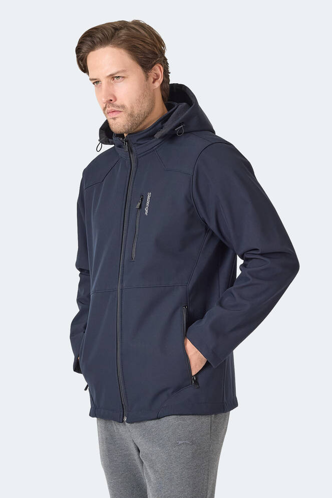 Slazenger HARMONIC Erkek Kapüşonlu Fermuarlı Lacivert Mont & Kaban