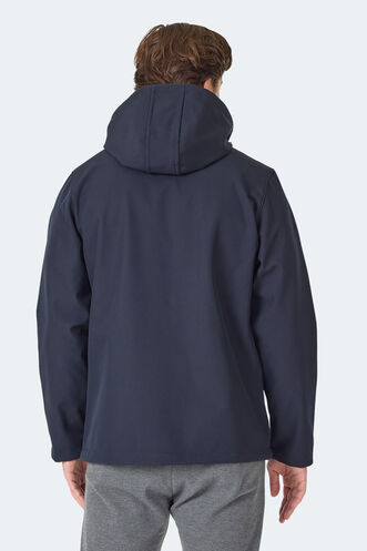 Slazenger HARMONIC Erkek Kapüşonlu Fermuarlı Lacivert Mont & Kaban - Thumbnail