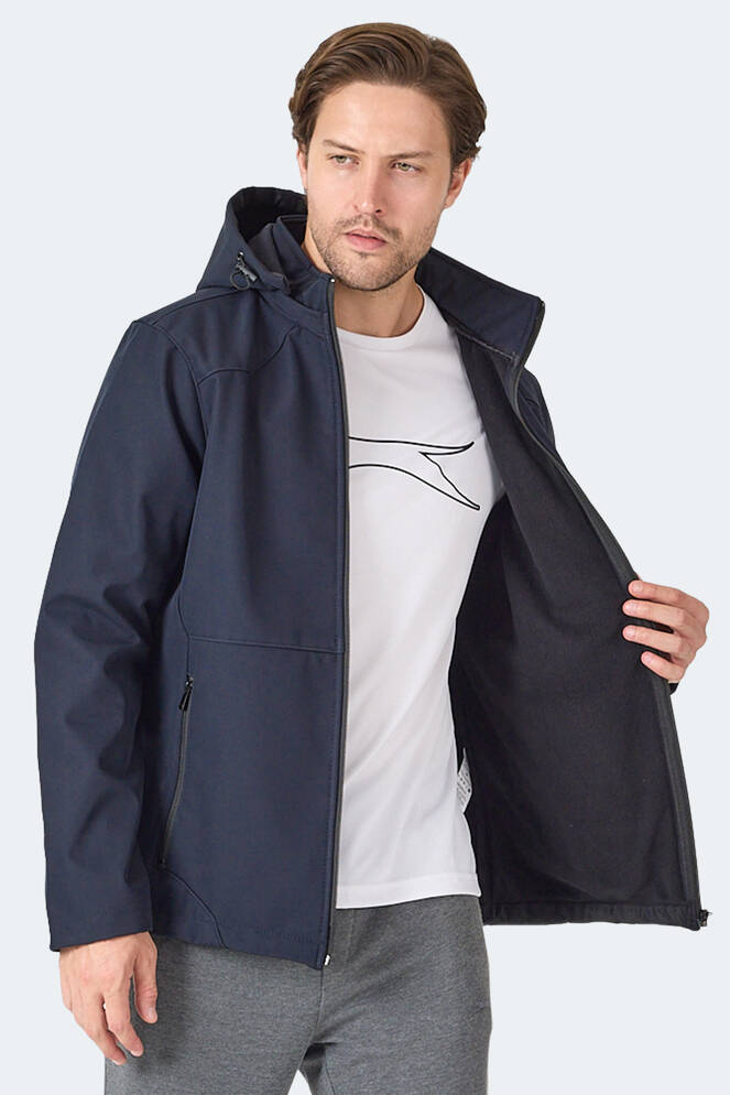 Slazenger HARMONIC Erkek Kapüşonlu Fermuarlı Lacivert Mont & Kaban