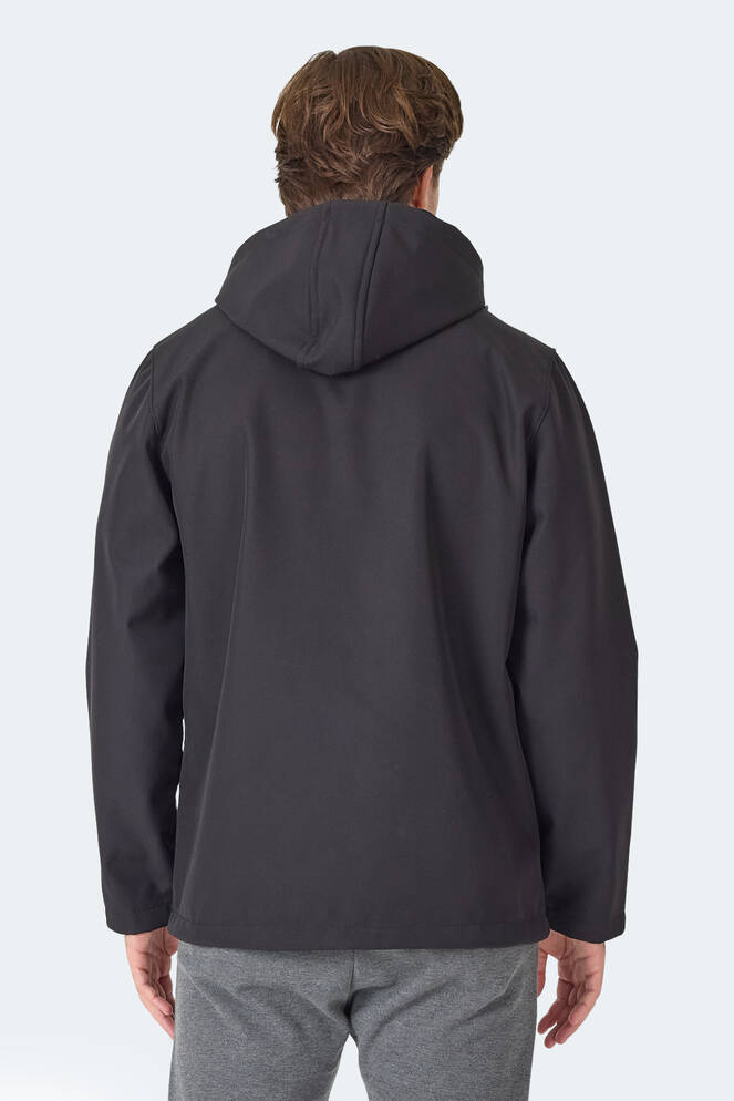 Slazenger HARMONIC Erkek Kapüşonlu Fermuarlı Siyah Mont & Kaban