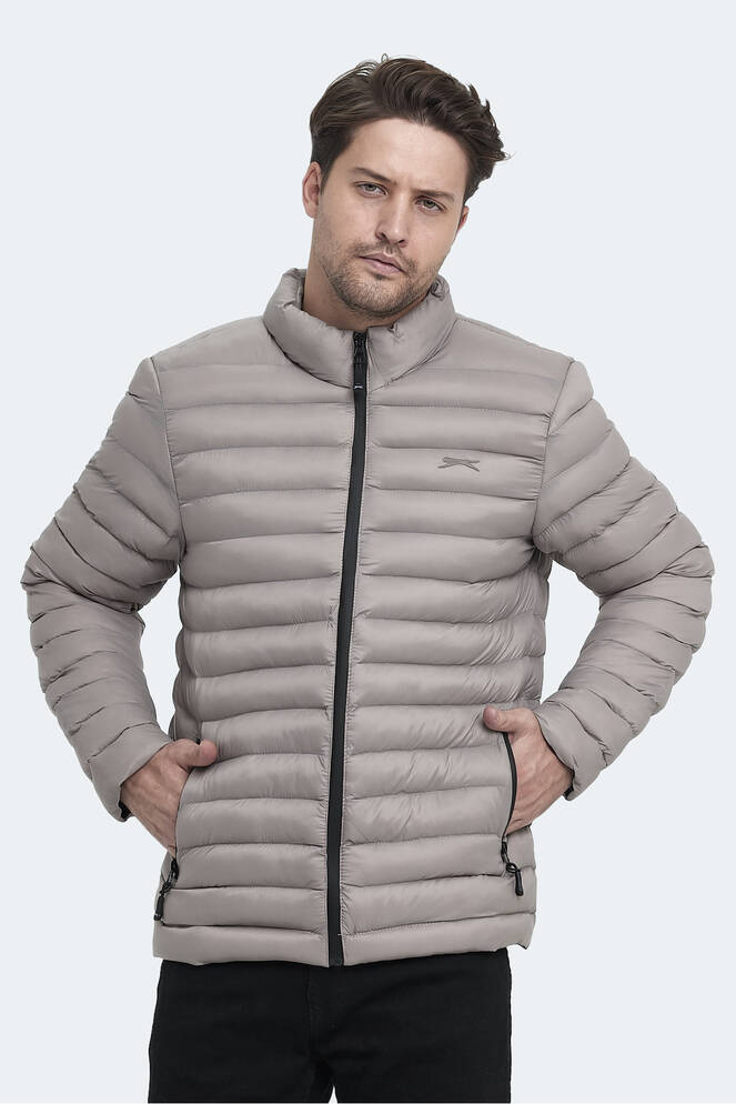 Slazenger HAYDEN IN Erkek Şişme Taş Gri Mont & Kaban