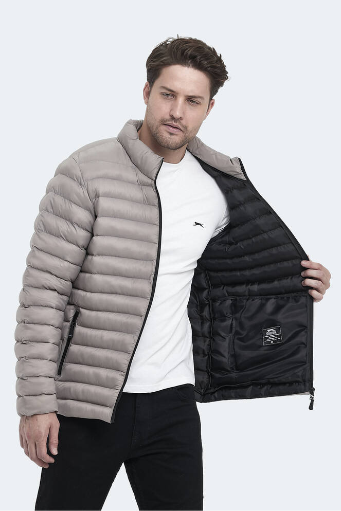 Slazenger HAYDEN IN Erkek Şişme Taş Gri Mont & Kaban