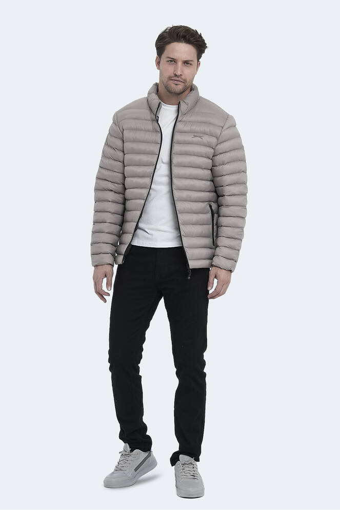 Slazenger HAYDEN IN Erkek Şişme Taş Gri Mont & Kaban