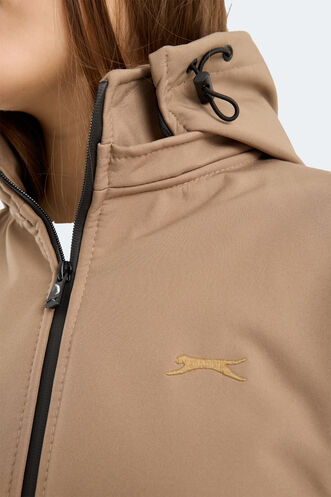 Slazenger HEAT CONTROL Kadın Çıkarılabilir Kapüşonlu Bej Mont & Kaban - Thumbnail