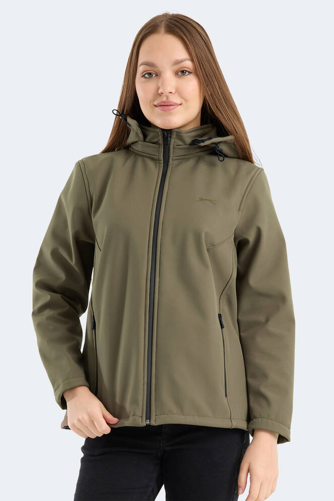 Slazenger HEAT CONTROL Kadın Çıkarılabilir Kapüşonlu Haki Mont & Kaban