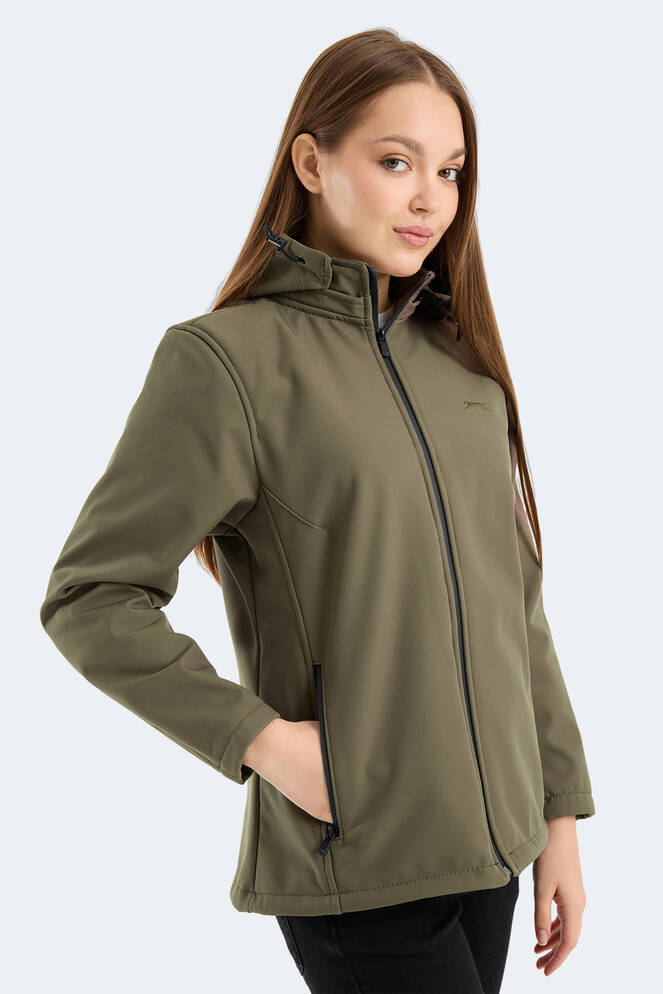 Slazenger HEAT CONTROL Kadın Çıkarılabilir Kapüşonlu Haki Mont & Kaban