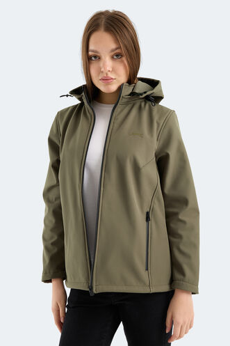 Slazenger HEAT CONTROL Kadın Çıkarılabilir Kapüşonlu Haki Mont & Kaban - Thumbnail